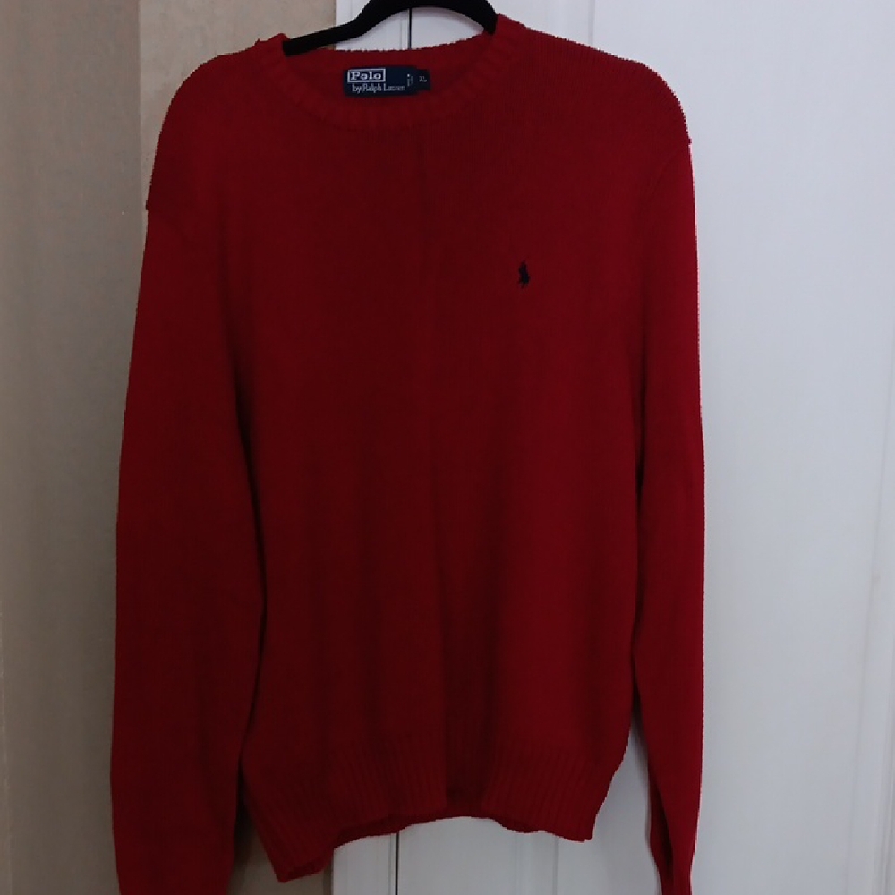 Polo by Ralph Lauren Men's Vibrant Red Crewneck Sweater.